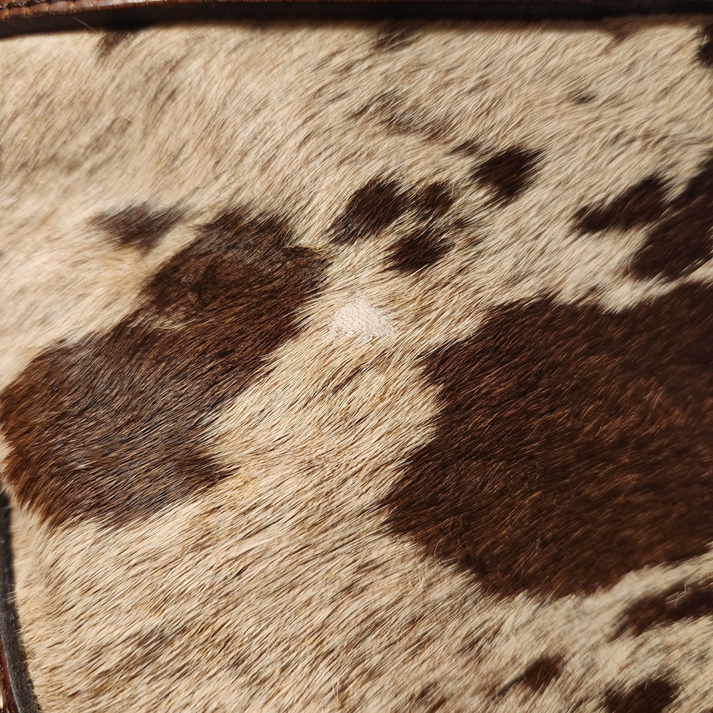 American Darling Scalloped Tooled Leather Buckstitch Cowhide Tote - Picture 10 of 11